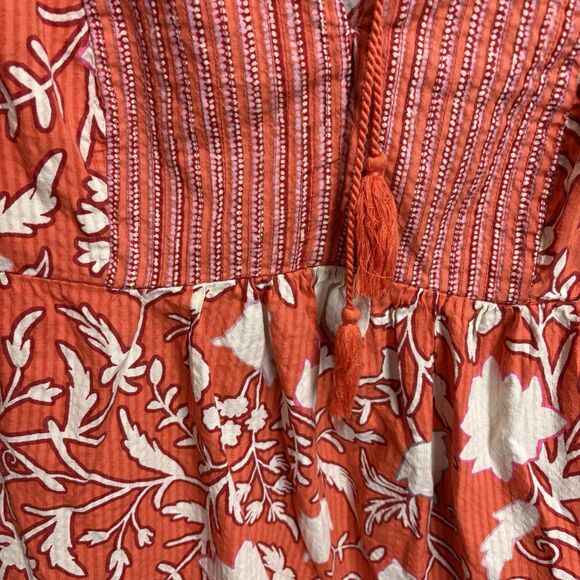 Women's Flutter Short Sleeve Top Shirt Knox Rose Orange Floral XXL Boho Colorful - Picture 7 of 10